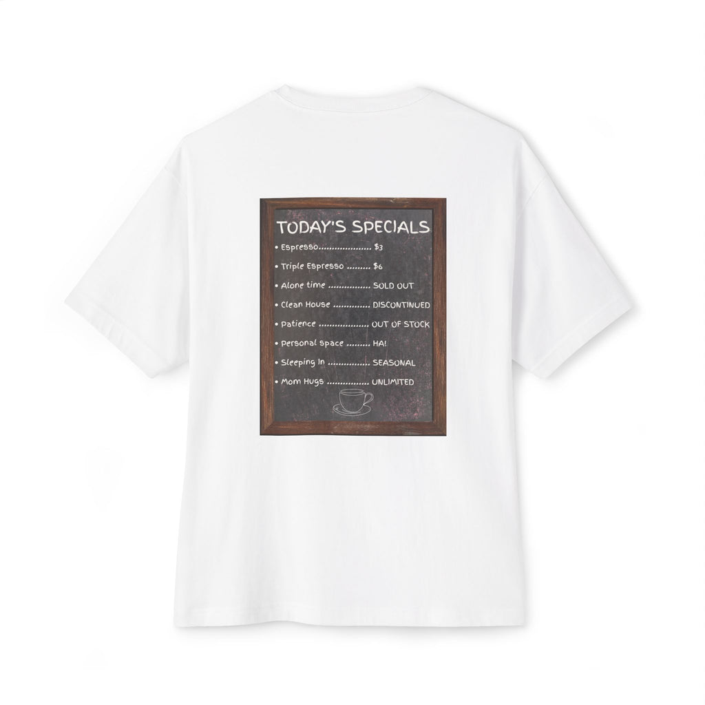 Chaotic Moms Club Tee — Neon Diner Graphic Mom Shirt ("Today's Specials" Back)