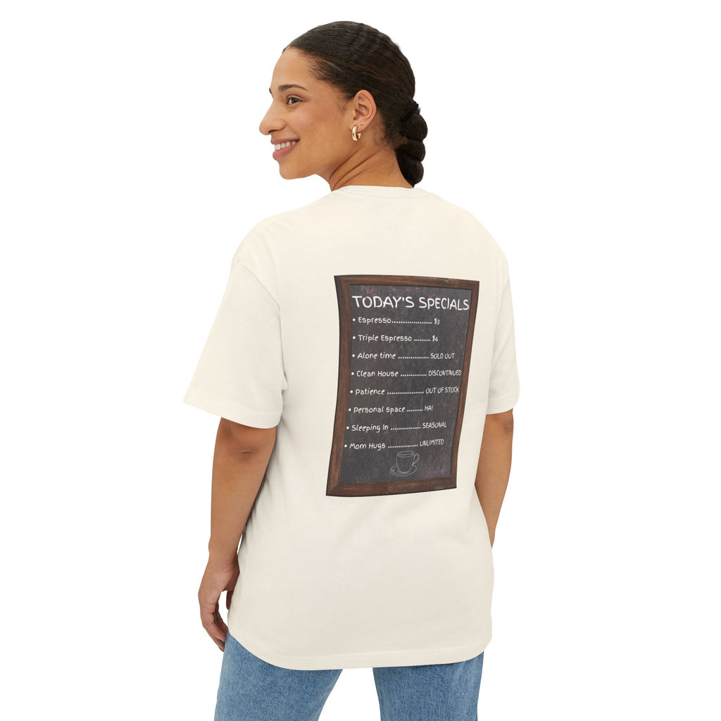 Chaotic Moms Club Tee — Neon Diner Graphic Mom Shirt ("Today's Specials" Back)
