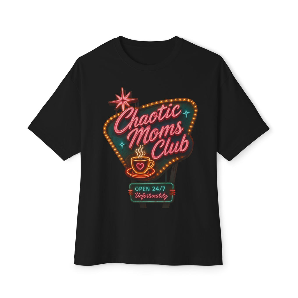 Chaotic Moms Club Tee — Neon Diner Graphic Mom Shirt ("Today's Specials" Back)