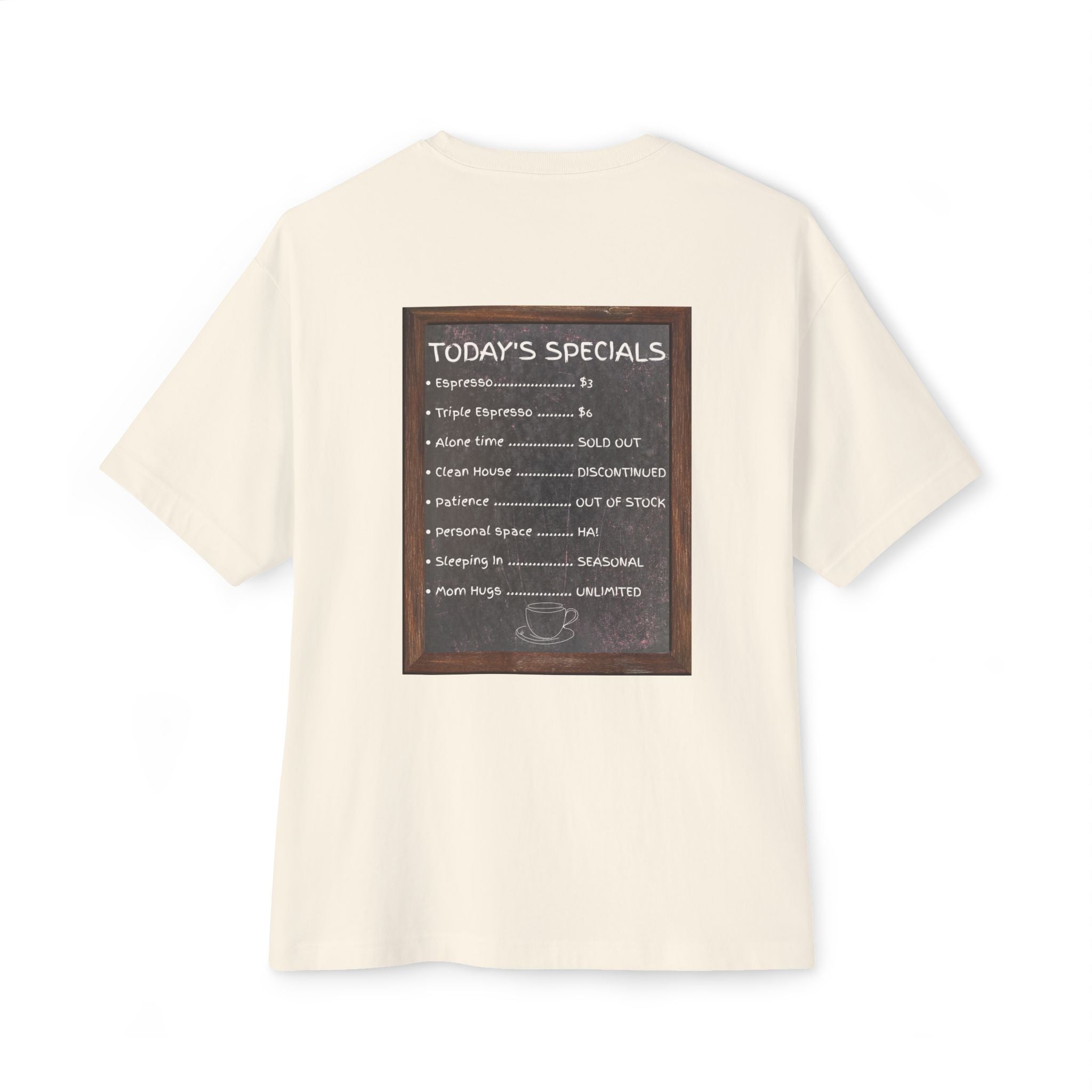 Chaotic Moms Club Tee — Neon Diner Graphic Mom Shirt ("Today's Specials" Back)