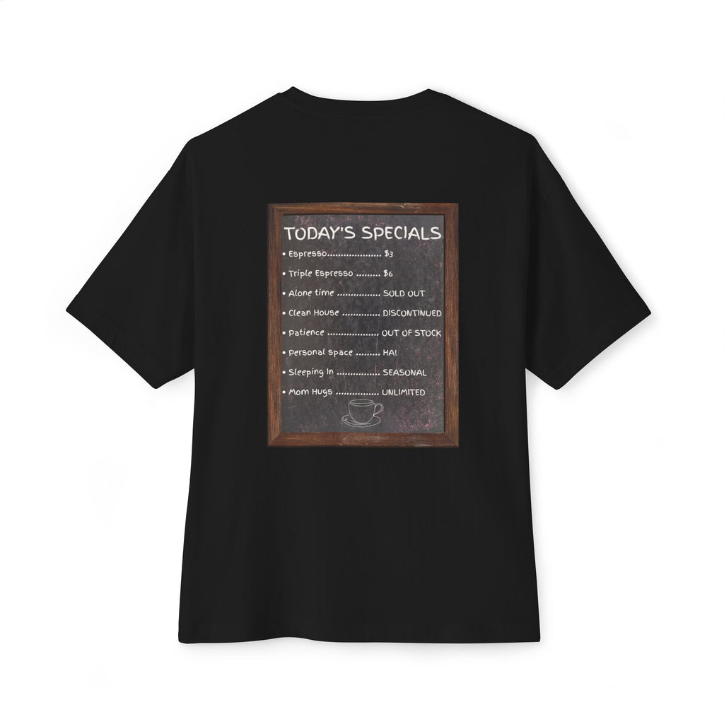 Chaotic Moms Club Tee — Neon Diner Graphic Mom Shirt ("Today's Specials" Back)