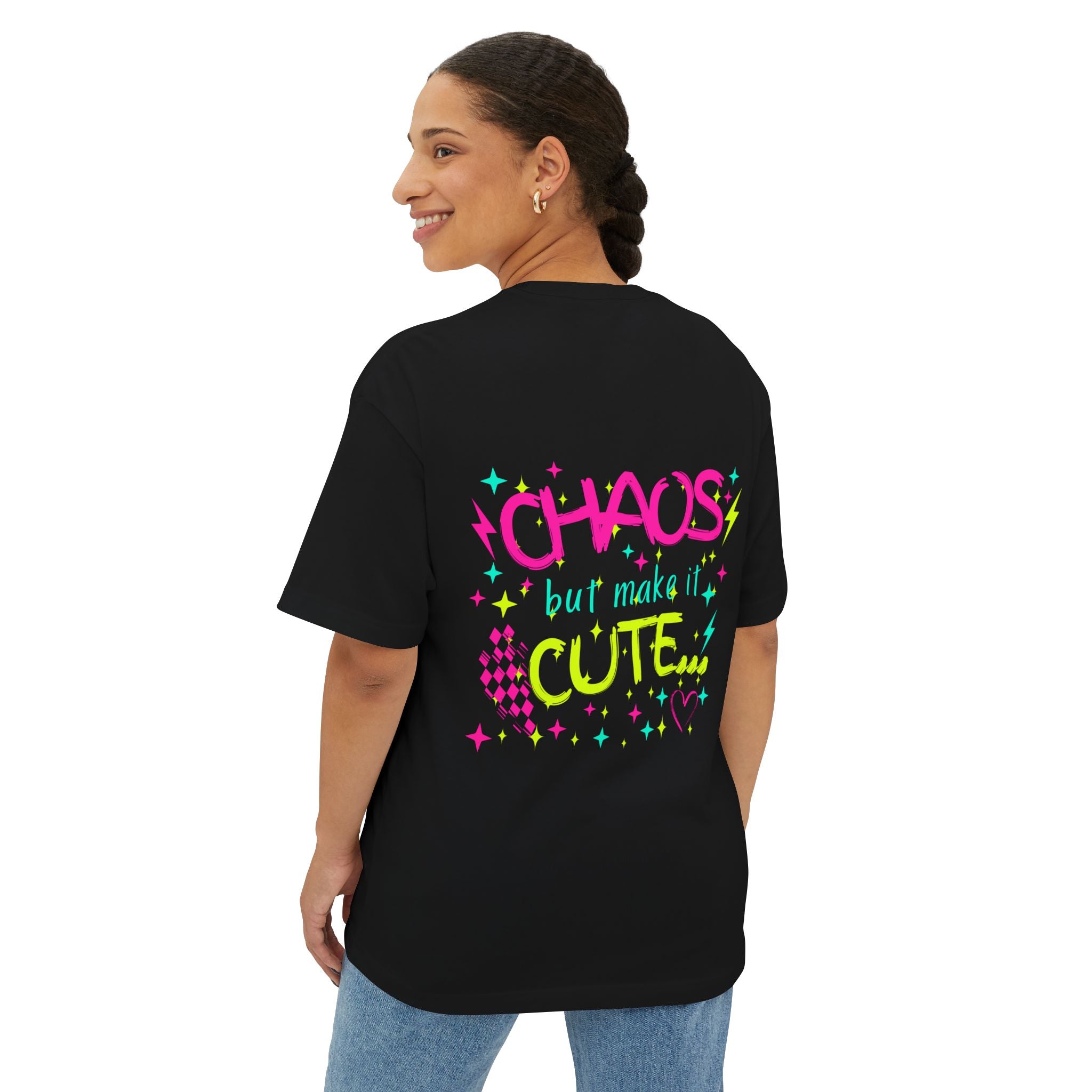 Chaos but Make It Cute Tee — Oversized Graphic Boxy T-Shirt